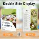 2 x PANDAMAN Acrylic Sign Stands 8.5 x 11 - 2 Pack Vertical Double Sided for Display, Plastic Flyer Holder for Picture Paper for Mall Office Home Store Restaurant