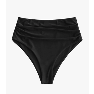 ZAFUL Women High Waisted Bikini Bottoms Ruched Swimsuit Bottom Tummy Control Bathing Suit Bottoms M