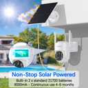 7 x 2 Pack 4MP Security Camera Wireless Outdoor, 6 Spotlights and 2.5K HD Color Night Vision Solar Powered Camera with 2.4GHz Wifi, APP Control, PIR Sensor, 2-Way Audio, IP66, SD Card/Cloud Storage (White)