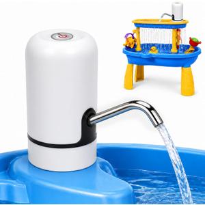 Water Table Pump Toy for Kids - Battery Powered Water Pump with 3 Hours Non-Stop Fun Summer Portable Outdoor Water Table Accessories for Toddlers KidsWhite