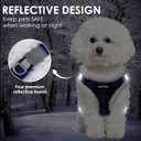 AIITLE Soft & Warm Dog Harness and Leash Set - Checkered Design, Comfortable, Reflective, No-Choke, Secure with Hook & Loop Fastener, Adjustable for Small Dogs - Running, Camping (Blue, XS)