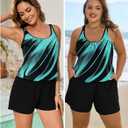Arolina Women's Plus Size Swim Romper One Piece Swimsuits Modest Bathing Suit with Pockets (S-24W) (Black, XXL)