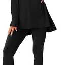 PRETTYGARDEN Women's 2 Piece Outfits 2026 Spring Long Sleeve Tunic Tops Legging Pants Fall Matching Lounge Sets Sweatsuits, Size M