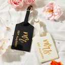 Mr and Mrs Est Luggage Tag, Embroidered Mr Mrs Luggage Tag with Est Date, Honeymoon Suitcase Accessories, Wedding Gift for Couples, Bridal Shower Present (Est. Aug 2025)