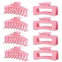 Pink Hair Clips for Women -8 Pack 4.3 Inch Large Hair Claw Clips for Women Thin Thick Curly Hair, Big Banana Clips,Strong Hold Jaw lips