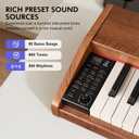 UISCOM 88 Key Digital Piano Keyboard for Beginners,Full Size Electric Piano Semi-Weighted Keyboard with Sheet Music Stand,Pedal,Headphone,Power Adapter,USB-MIDI Compatibility,Wood Grain Brown