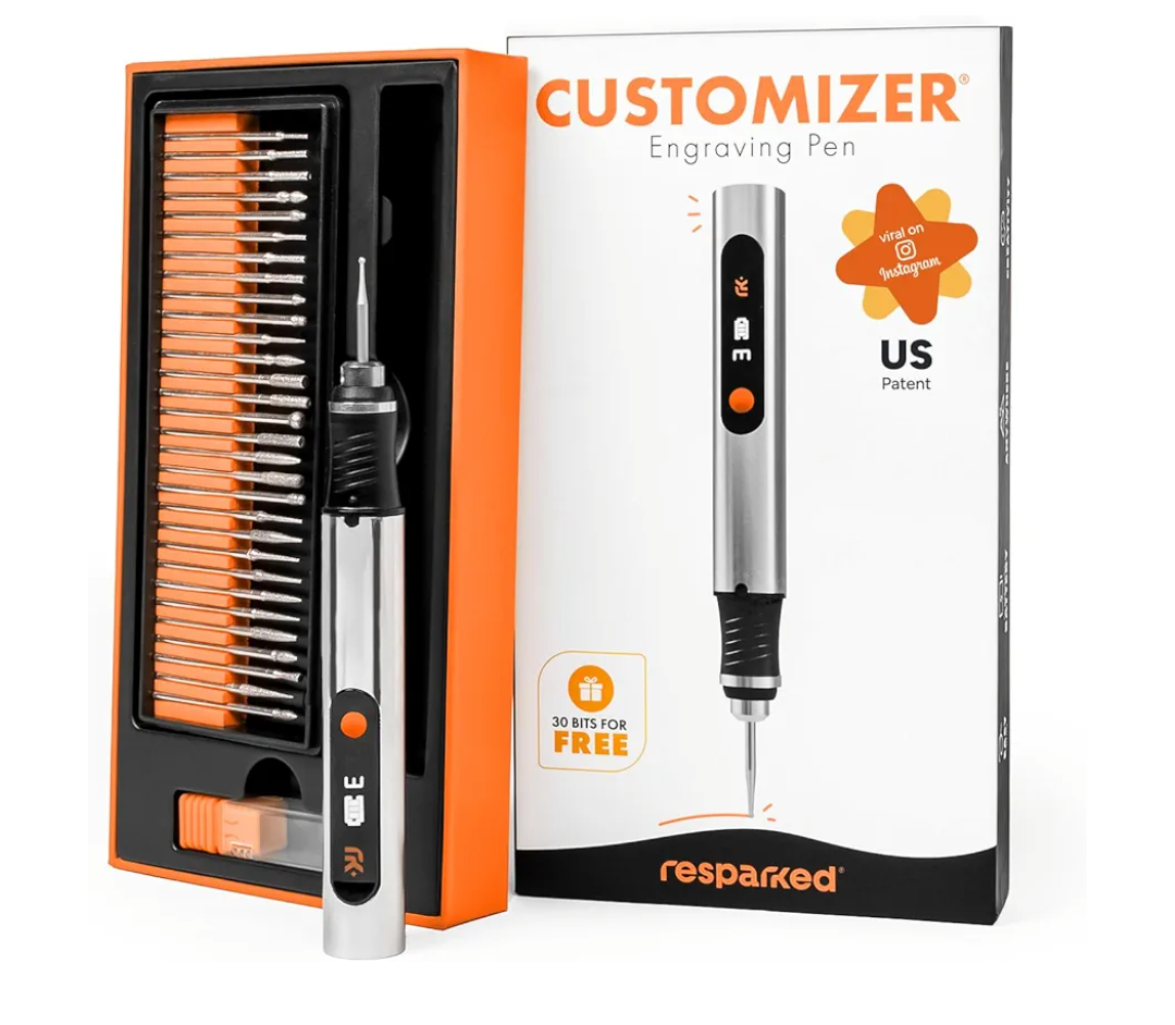 Customizer Engraving Pen (Formerly Culiau): Ultimate Cordless Portable Tool for Artists & DIYers - Engrave 50+ Surfaces - Beginner Friendly - Rechargeable - Free 30 Bits & Mastery Guide