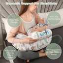 BATTOP Nursing Pillow for Breastfeeding,Bottle Feeding, Plus Size Breastfeeding Pillows with Adjustable Waist Strap Removable Cover, Extra Pillow on Top for More Support for Mom