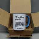 Funny Wrestling Coach Definition Ceramic Mug, Blue/White (11 Ounces)