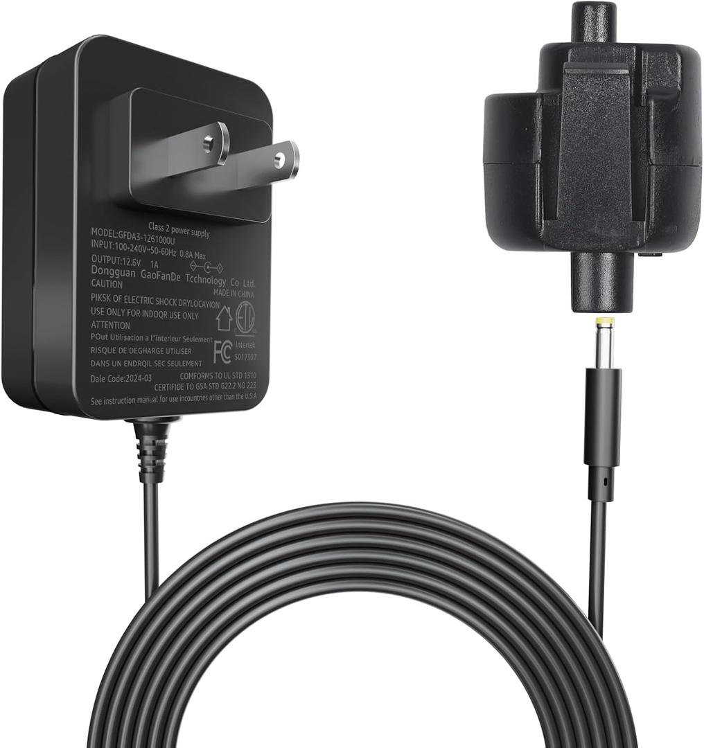 12.6V Pool Cleaner Charger.Compatible with Pool Blaster Water Tech Power Cord, Max Li CG, iVAC 360 Li, Max Li HD, Max Li, Millennium Li, Volt FX-8 Li Pool Vacuum Cleaner.(6.5Ft Black)