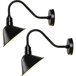 8 Inch Gooseneck Barn Sign Lights, Outdoor Sign Lighting Fixture, 8" Diameter, 2 PCS