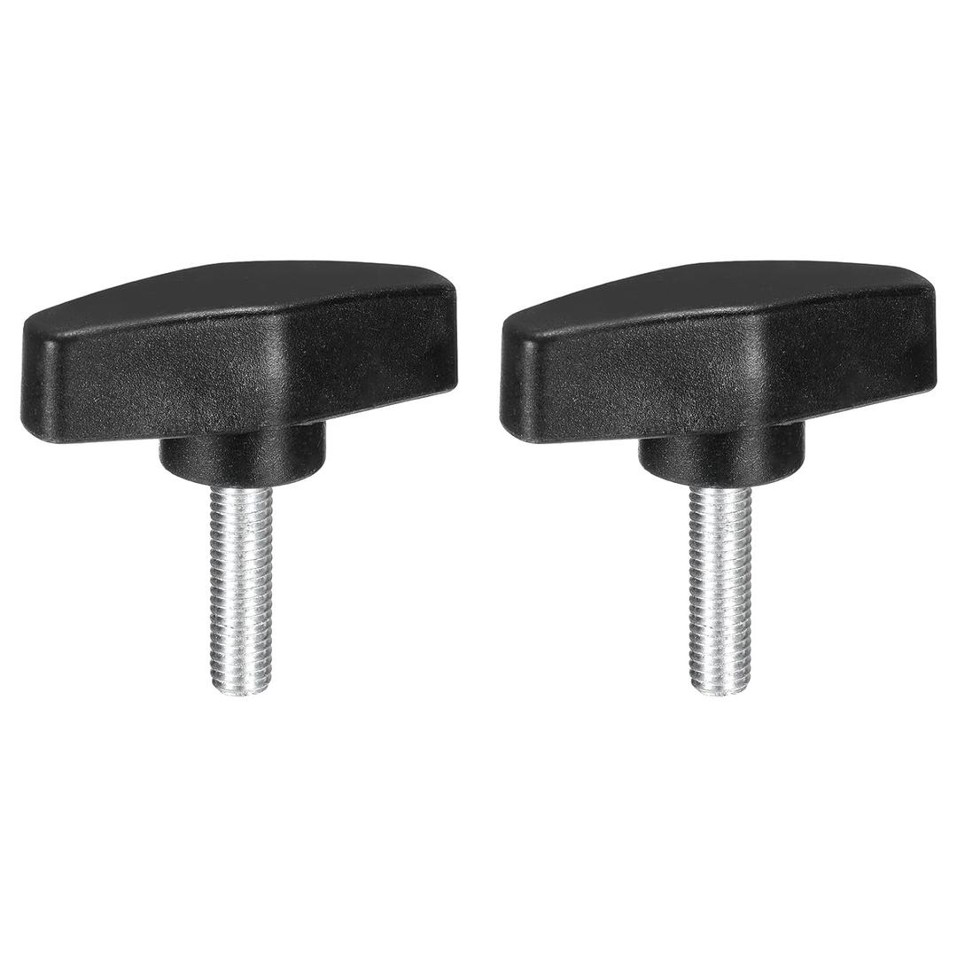 uxcell 2Pcs Clamping Screw Knob, M8 x 30mm Metric Carbon Steel t Shaped Thumb Screws Handle for Quick Remove Hand Tightening Knob Replacement
