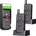 Doorbell Wireless, Intercoms Wireless for Home 4900ft Long Range Wireless Intercom System with Rechargeable Battery,3 Volume Levels,20 Ringtones for House Classroom Business (Black/1 Outdoor unit & 2 Indoor unit)