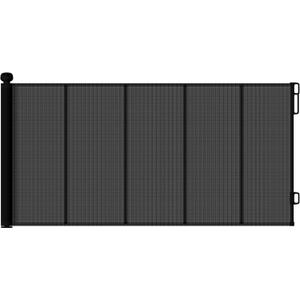 55" Retractable Baby Gates, 34" Tall Mesh Baby Gate with 4 Reinforced Rods, Prevents Kids & Dogs from Crawling Under, Retractable Dog Gate for Doorways, Hallways, Indoor/Outdoor, Black