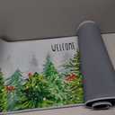 Winter Welcome Kitchen Rug Set of 1 Farmhouse Pine Tree Cardinal Snow Forest Holiday Kitchen Mats Non-slip Floor Mat Low Decorative Profile Christmas Rug for Indoor Home Decor, 17x47 Inch