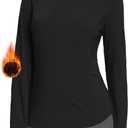 baleaf Women's Thermal Shirts Fleece Lined Tops Long Sleeve Mock Neck Cold Weather Running Workout Gear Pocket Thumbhole (S)