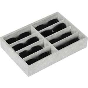 AUTOARK 8 Grid Sunglass Organizer,Eyeglass Eyewear Display Tray,Glasses Watches Jewelry Showcase Display For Men Women,Grey Velvet,MKAJ011