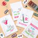 Newwiee 4 Pcs Mahjong Cocktail Dish Towels Gifts for Women 16 x 24 Inches Funny Kitchen Napkins Decorative Hand Tea Towel Mahjong Lover Gifts for Kitchen Bathroom Decor(White)