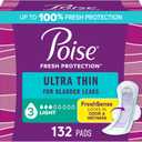 Poise Ultra Thin Incontinence & Postpartum Pads with Wings for Bladder Leaks, 3 Drop Light Absorbency, Regular Length, 132 Count