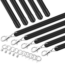 Shimeyao 10 Pack Acrylic Curtain Pull Wands Drapery Pull Rod Versatile Fiberglass Blinds Wand Kits with Rings and Hooks for Opening Closing Curtains Homes Offices Window Opener(Black,46 Inch)