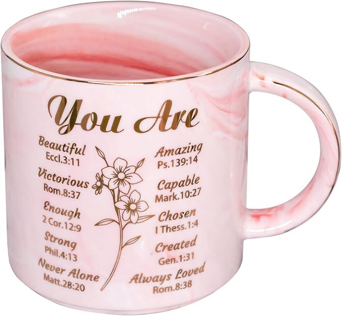 Mugpie Christian Gifts for Women - Inspirational Spiritual Catholic Faith Gifts for Women Friends Coworkers - Birthday Christmas Gift for Sister Mom Grandma, You Are Amazing Coffee Mug 11.5oz