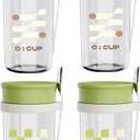 4 Pack Overnight Oats Jars,17oz Glass Canning Mason Jars with Airtight Lid and Spoon,Reusable Leakproof Overnight Oats Containers for Chia Pudding,Cereal,Fruit,Milk,Salad,Yogurt Meal Prep(Green White)