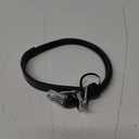 BRONZEDOG Rolled Leather Dog Collar for Small Medium Large Dogs with QR ID Tag (S: 12-14 Inch, Glossy Black)