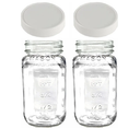 JARMING COLLECTIONS Glass Regular Mouth 24 oz Mason Jars with BPA Free Plastic Storage Lids  Made in USA  24oz Mason Jars Regular Mouth 24 oz with Lids  Set of 2