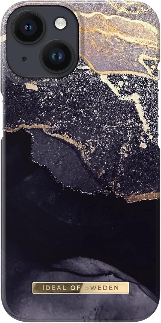 iDeal Of Sweden Fashion Case iPhone 14/13 (Microfiber Lining, Wireless Charger Compatible) (Golden Twilight Marble)