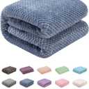 Fuzzy Throw Blanket, Plush Fleece Blankets for Adults, Toddler, Boys and Girls, Warm Soft Blankets and Throws for Bed, Couch, Sofa, Travel and Outdoor, Camping (Throw(50"x70"), L-Smoked Blue)
