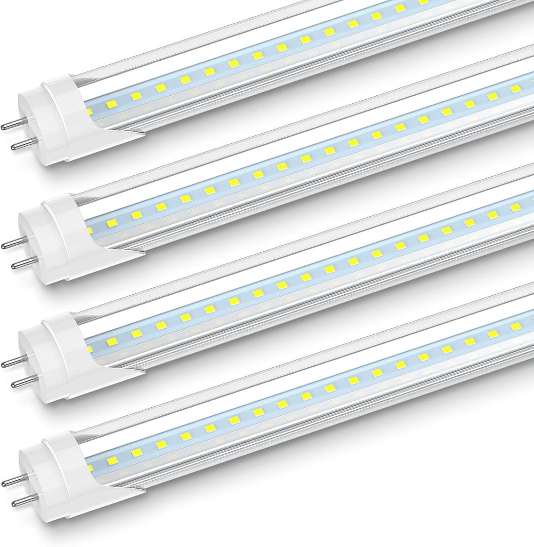JESLED 24 Inch LED Tube Light, 2FT T8 Hybrid Type A+B, 10W 1120LM 5000K Daylight, Plug & Play or Ballast Bypass, F17T8 Fluorescent Replacement, Clear Cover, 4 Pack, ETL Listed