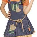 Fun World Girls Scarecrow (Medium 8 - 10, Blue)