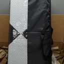 HEBE Outdoor Rug Waterproof 9x12, Reversible Plastic Straw Rug RV Camping Rug, Indoor Outdoor Patio Mat Clearance, Outside Carpet for Porch,Deck,Camper,Balcony,Backyard,Picnic (White/Black)