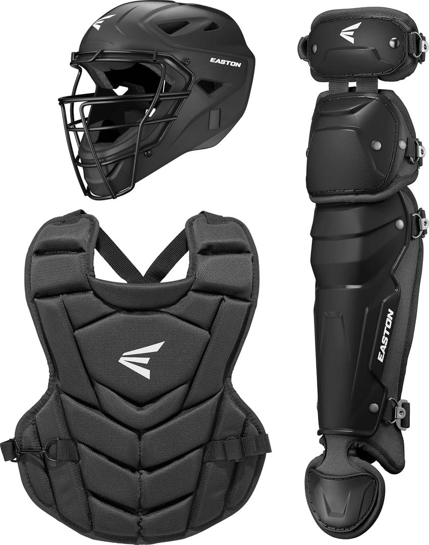 Easton | Black Magic 3.0 Youth Baseball Catcher Gear Set | Helmet, Chest Protector & Leg Guards | Multiple Sizes/Colors