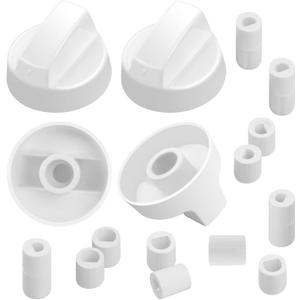 puxyblue Universal White Control Knobs 4-Pack with 12 Adapters Compatible for Oven/Stove/Range Widely Used (1year Free Return and Exchange Service)