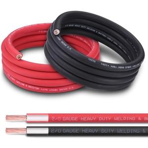Shirbly 2/0 AWG Battery Cable 10FT Red+Black - 2/0 Gauge Pure Copper OFC Welding Cable (Upgraded with Thicker Insulation) - Higher Durability for Automotive, Battery, Solar, Generator