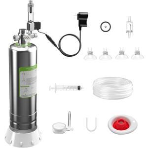 FZONE 2.5L Upgraded Aquarium CO System with Complete Accessories, CO Generator kit with Integrated Solenoid & Bubble Counter, Safety Valve, Main Switch for Planted Tanks