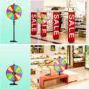 24" Prize Wheel - Dual Use Tabletop or Height Adjustable Floor Stand Heavy Duty Spinner Wheel of Fortune with 12 Slots & Dry Erase & Eraser for Carnival, Trade Show, Fortune Spinning Game
