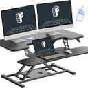 FLEXISPOT 36-inch Standing Desk Converter Height Adjustable Sit to Stand Up Workstation, Dual Monitor and Laptop Riser with Wide Keyboard Tray, Black