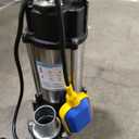 1HP Sewage Grinder Pump Submersible Effluent Pump, Sump Pump 110V 6400GPH with Automatic Float Switch,Stainless steel body and reamer.2'' NPT Discharge for Basement, Sump Basin.