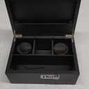Large Bamboo Storage Box with Lock, Decorative Box Set Includes Jars & brush Black