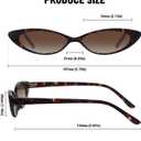 STORYCOAST Retro Cat Eye Sunglasses for Women Vintage 90S Trendy Small Frame Sun Glasses Skinny Oval Shades UV400 Protection Tortoise Frame-Gradient Brown Lens