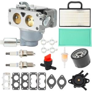 791230 Carburetor, Compatible with B,S 407777 20HP 21HP 23HP 24HP 25HP V-Twin Engine, 699709 499804 Carburetor Kit for John Deere MIA10632 LA150 LA145 LA130 L120 Lawn Mower Air Filter