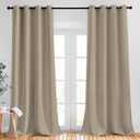 NICETOWN Bedroom Curtains Blackout Draperies - Noise Reducing Thermal Insulated Window Decorative Blackout Draperies/Drapes for Kid's Room (1 Pair, 52 x 95 inches in Taupe)