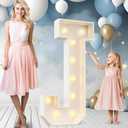 Ledido 4FT Marquee Light Up Letters J, Easy to Assemble Marquee Letters 4 Feet Tall for Indoor & Outdoor Events, Large Lighted Letter for Birthday Graduation Baby Shower Anniversary Party Decorations