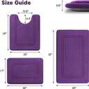 YIHOUSE Memory Foam Bath Mat Set, Bathroom Rugs Sets 3 Pieces, Non Slip Bath Mats for Bathroom, Super Soft and Water Absorbent Bath Rug Set, Machine Washable U Shape Toilet Rug,Purple