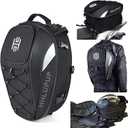 Motorcycle Tail Bag Seat Helmet Large Capacity Dual Use Motorcycle Backpack, 25L-38L Waterproof Luggage Bags White
