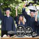 Graduation Plates and Napkins 2026,Black and Silver Graduation Decorations 200pcs Graduation Paper Plates and Napkins Graduation Party Supplies for Graduation Party Decorations,Serve 50