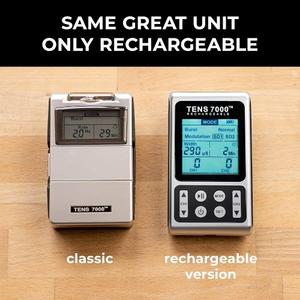 TENS 7000 Rechargeable Elite TENS Unit Muscle Stimulator and Pain Relief Device - Advanced TENS Machine for Effective Back Pain, Nerve Pain and Muscle Pain Relief