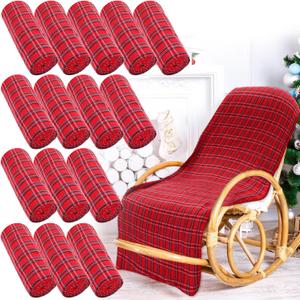 Buryeah 15 Pcs Winter Buffalo Plaid Throw Blankets Bulk 60 x 50 Inch Tartan Plaid Checkered Warm Throw Blankets Decor for Christmas Winter Couch Sofa Chair Bed Office Home(Style C,Red and Blue)